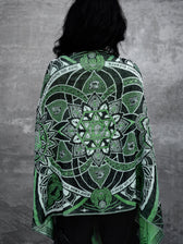 NEW RELEASE • HARMONY HEALS • UV-REACTIVE GREEN MINT • Festival Shawl/Scarf Shawl 