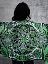 NEW RELEASE • HARMONY HEALS • UV-REACTIVE GREEN MINT • Festival Shawl/Scarf Shawl 