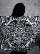 HARMONY HEALS • UV REACTIVE SILVER • Festival Shawl/Scarf Shawl 