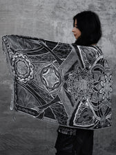 HARMONY HEALS • UV REACTIVE SILVER • Festival Shawl/Scarf Shawl 