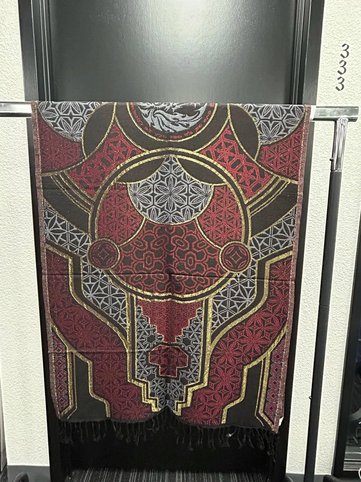 GEOMETRY OF BEING ✦ Red w/gold foil ✦ Festival Shawl :: WAREHOUSE LIQUIDATION Shawls 