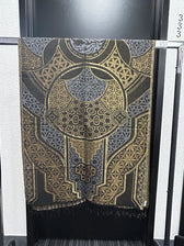 GEOMETRY OF BEING ✦ Gold w/gold foil ✦ Festival Shawl :: WAREHOUSE LIQUIDATION