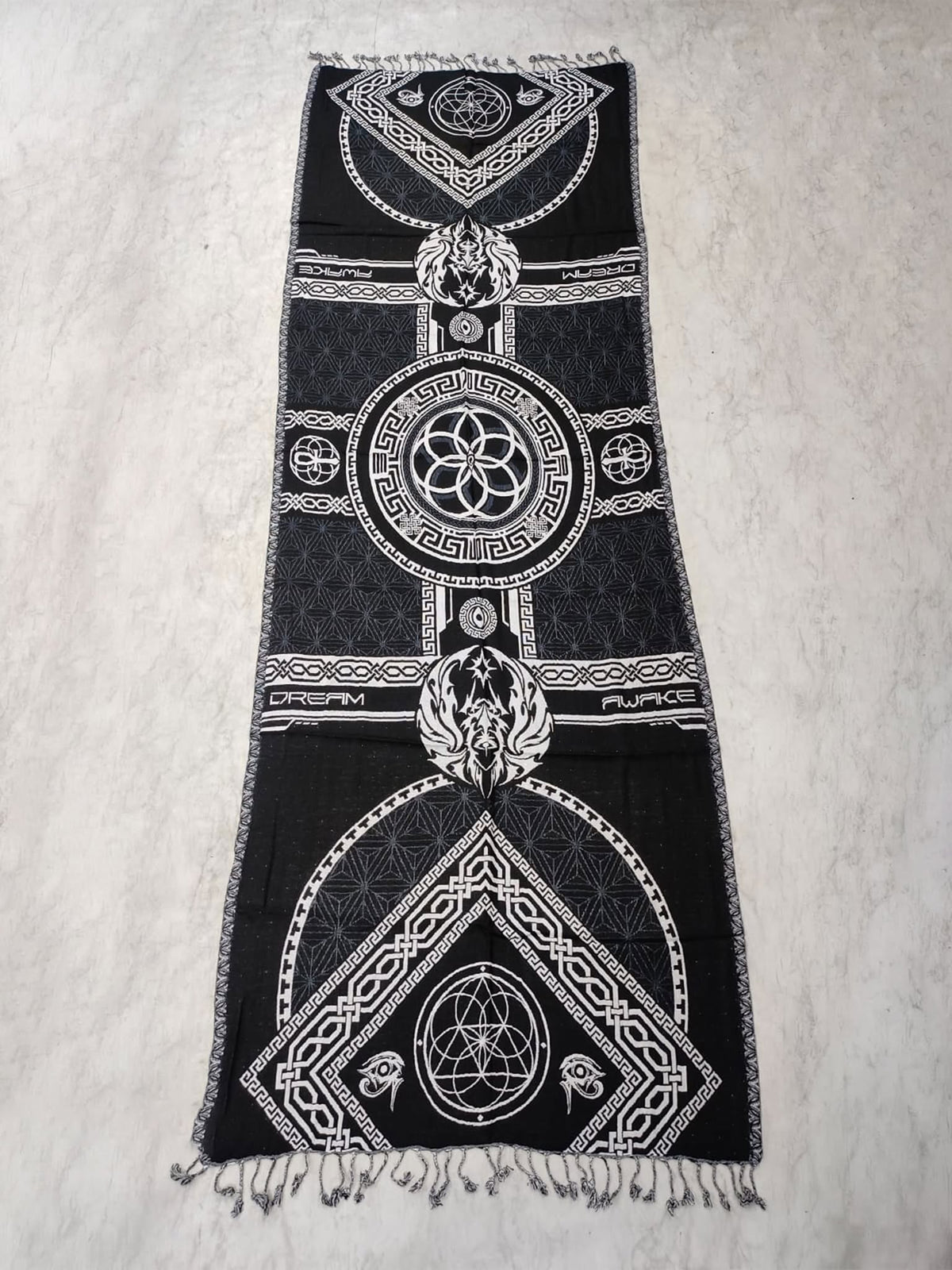 DREAM AWAKE V2 • BLACK/WHITE • Anniversary Reversible Festival Shaw Shawls 