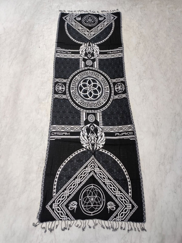 DREAM AWAKE V2 • BLACK/WHITE • Anniversary Reversible Festival Shaw Shawls 
