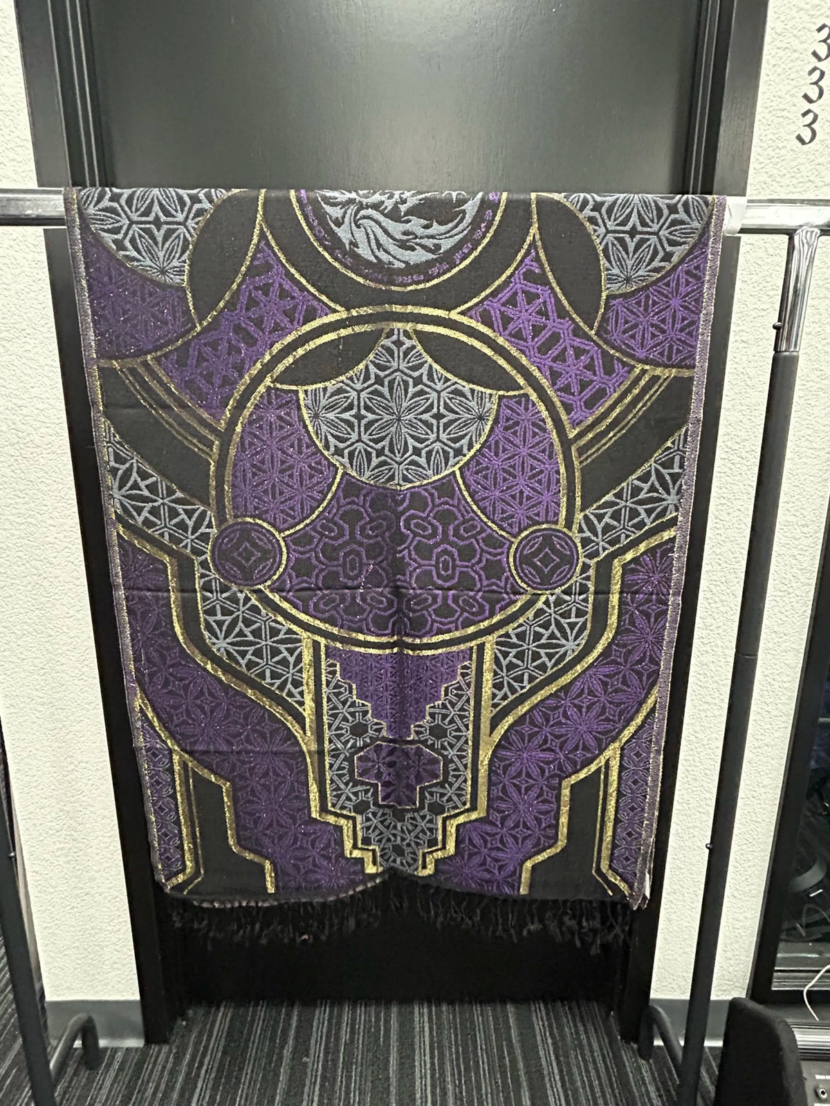 GEOMETRY OF BEING ✦ Purple w/gold foil ✦ Festival Shawl :: WAREHOUSE LIQUIDATION