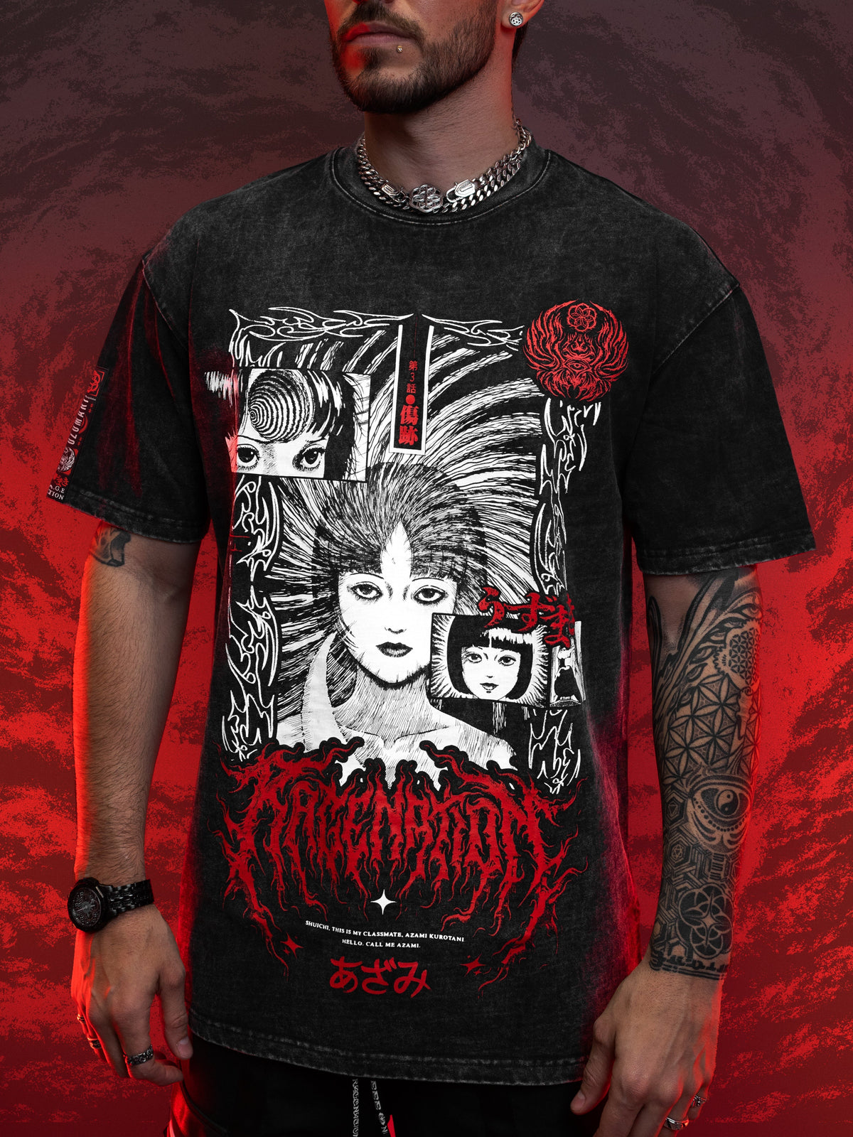 OFFICIAL UZUMAKI ✦ AZAMI’S CURSE ✦ Acidwash Collectible Tee T-Shirt 