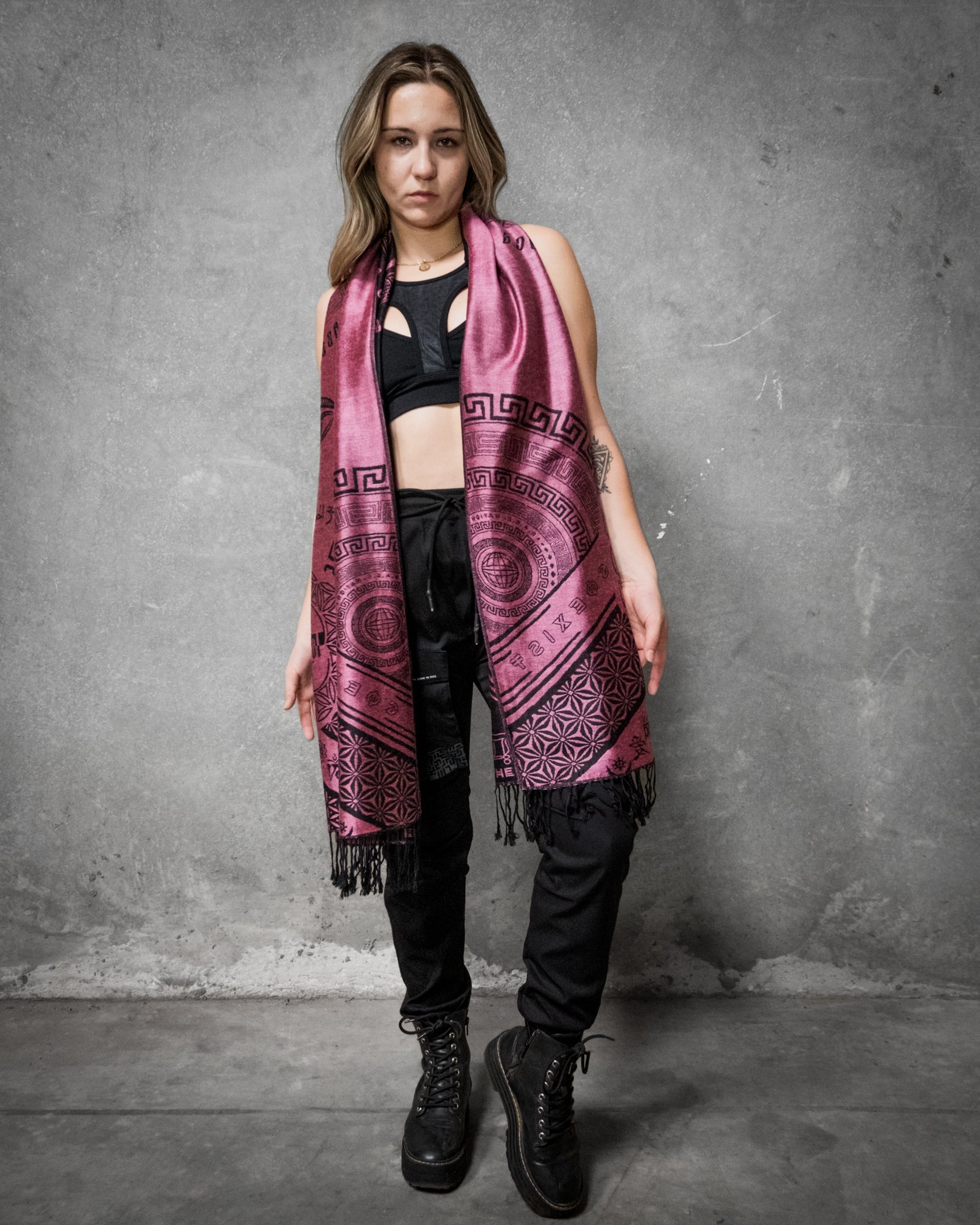 LOVE IS LAW ✦ NEON PINK ✦ Reversible Festival Shawl/Scarf Shawls 