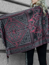 DHARMA V2 • Grey/Red • Festival Shawl/Scarf Shawls 