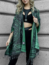 DHARMA V2 • Grey/Mint • AR Activated/UV Reactive • Festival Shawl/Scarf Shawls 