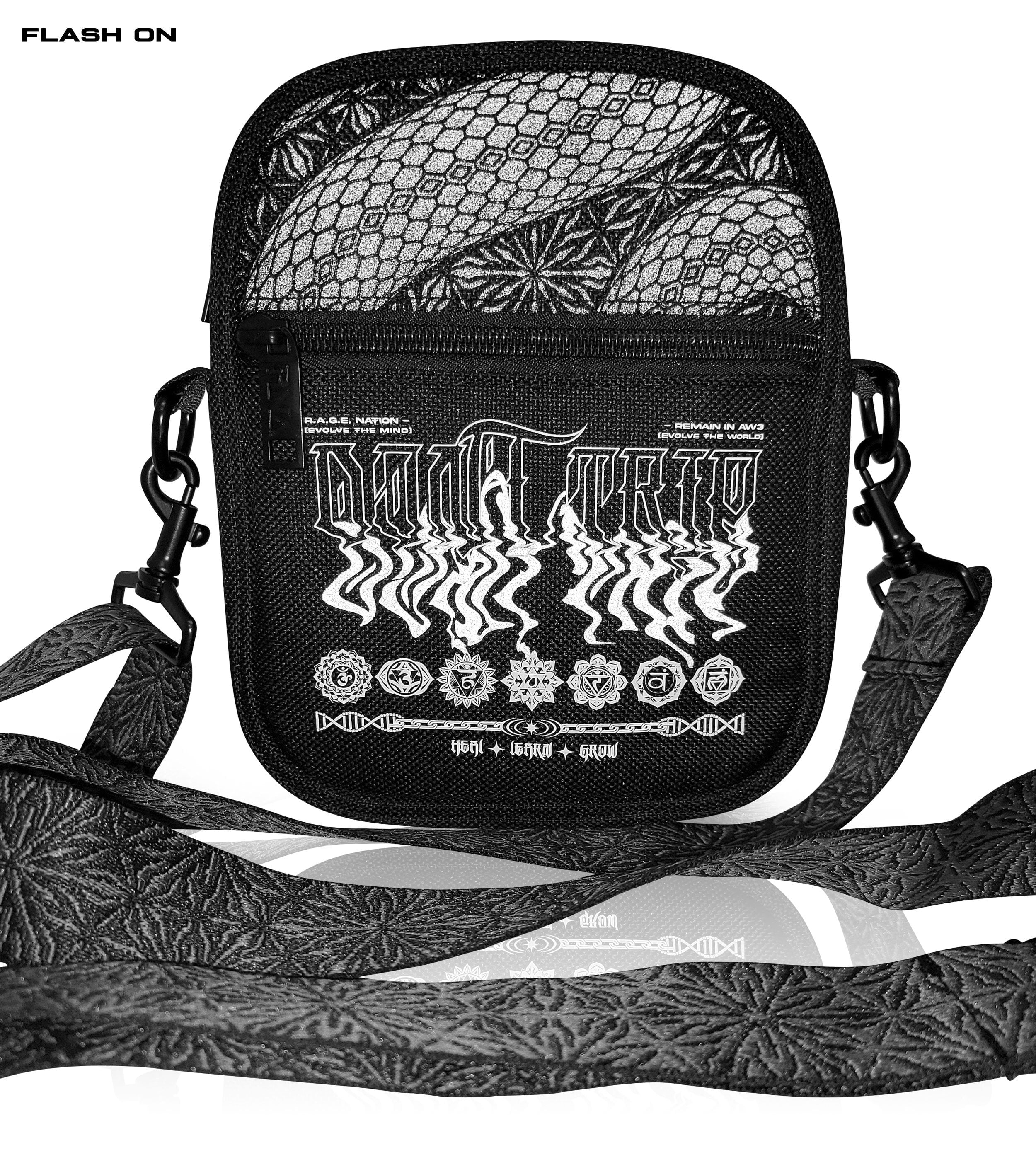 WAREHOUSE SCORE • DON'T TRIP • Double-Sided • Reflective Shoulder Bag 