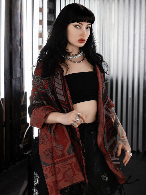 REMOVER OF OBSTACLES ✦ TEMPLE RED ✦ Festival Shawl Shawls 