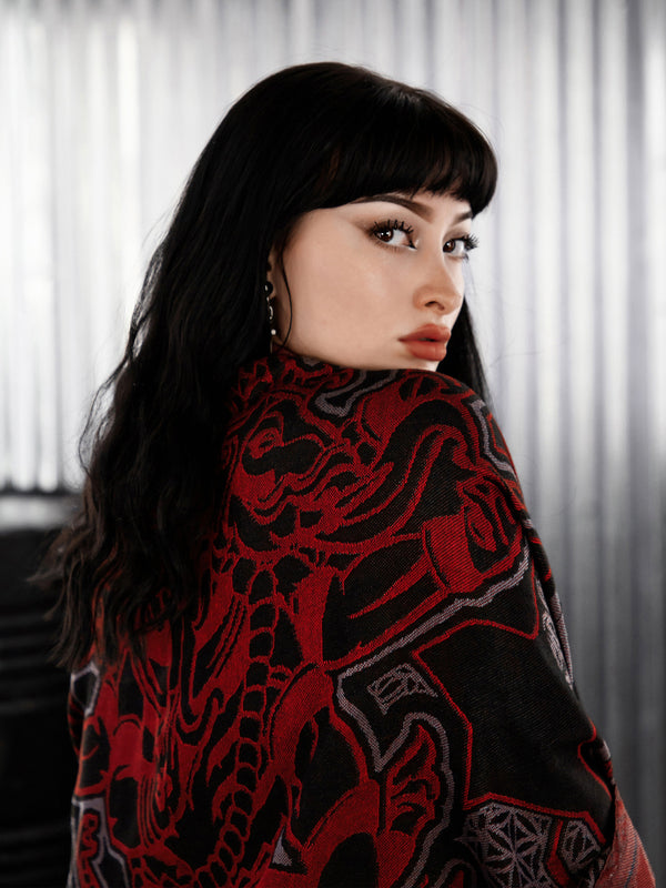 REMOVER OF OBSTACLES ✦ TEMPLE RED ✦ Festival Shawl Shawls 