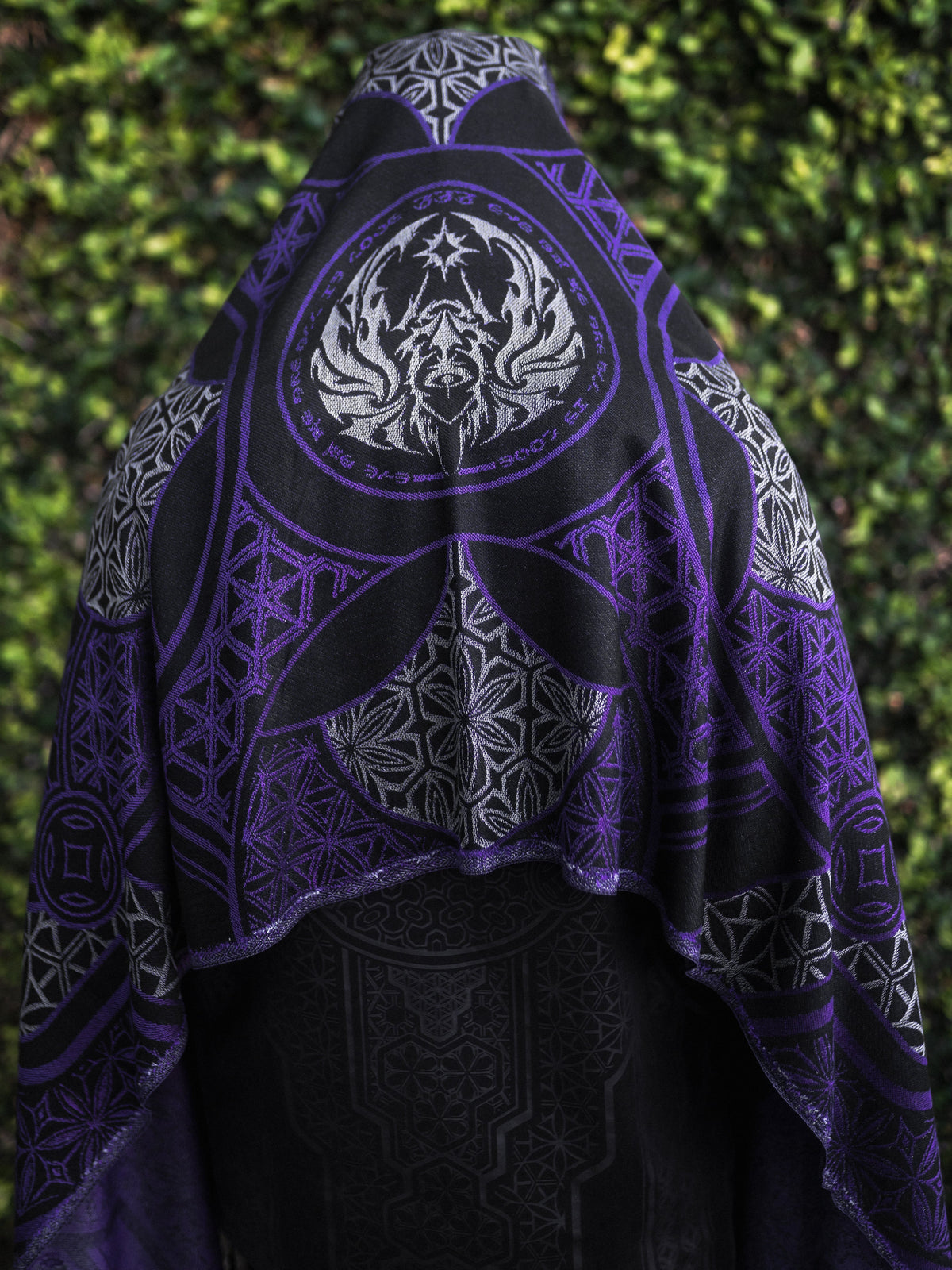 GEOMETRY OF BEING ✦ Indigo/Grey ✦ Festival Shawl Shawls 