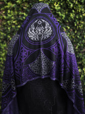 GEOMETRY OF BEING ✦ Indigo/Grey ✦ Festival Shawl Shawls 