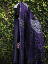 GEOMETRY OF BEING ✦ Indigo/Grey ✦ Festival Shawl Shawls 
