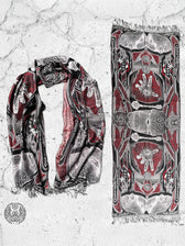 RESTOCKED ✦ GOLDEN TEACHERS V1 • RUBY • UV-Reactive Festival Shawl/Scarf Shawl 