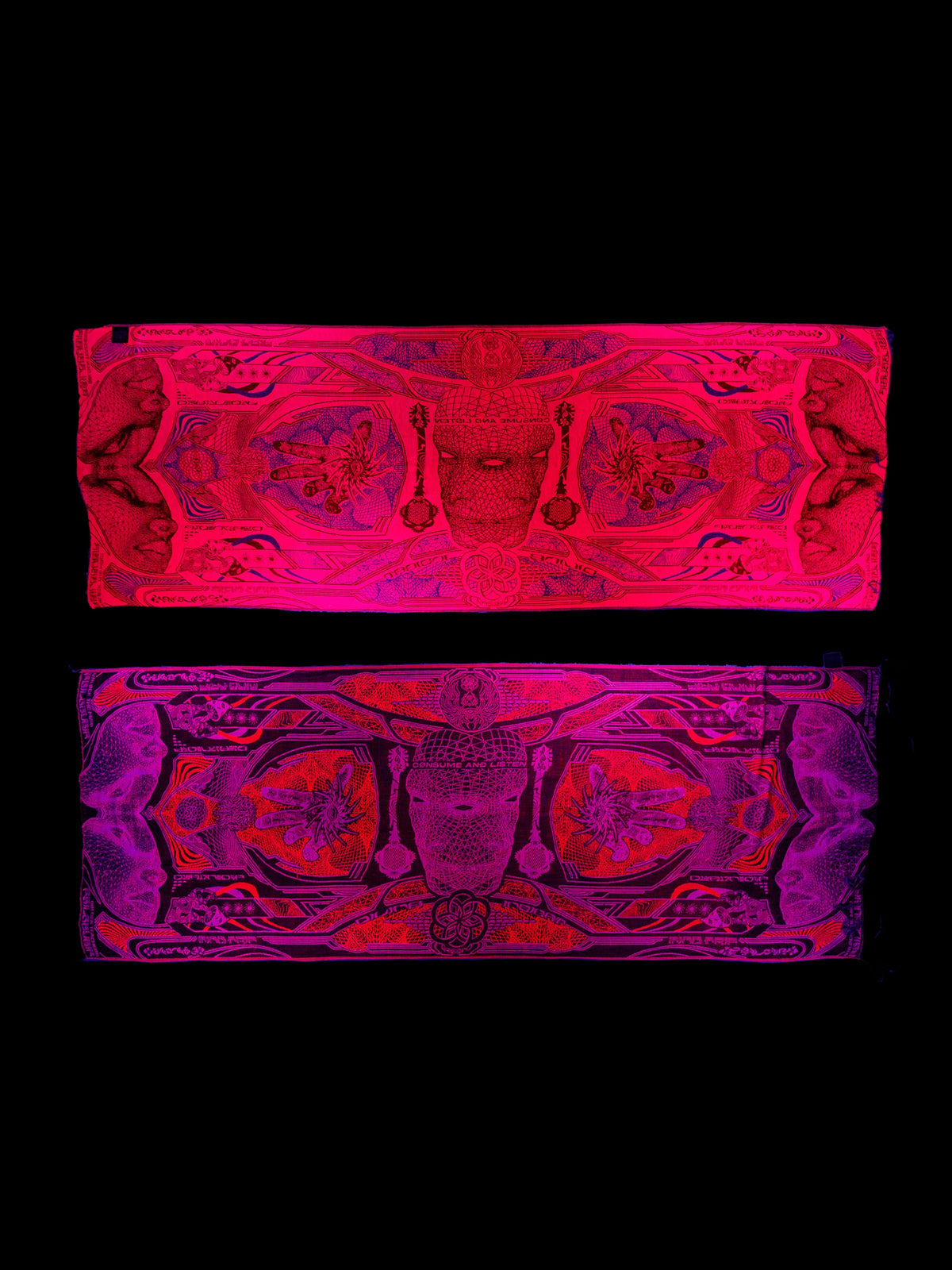 RESTOCKED ✦ GOLDEN TEACHERS V1 • RUBY • UV-Reactive Festival Shawl/Scarf Shawl 