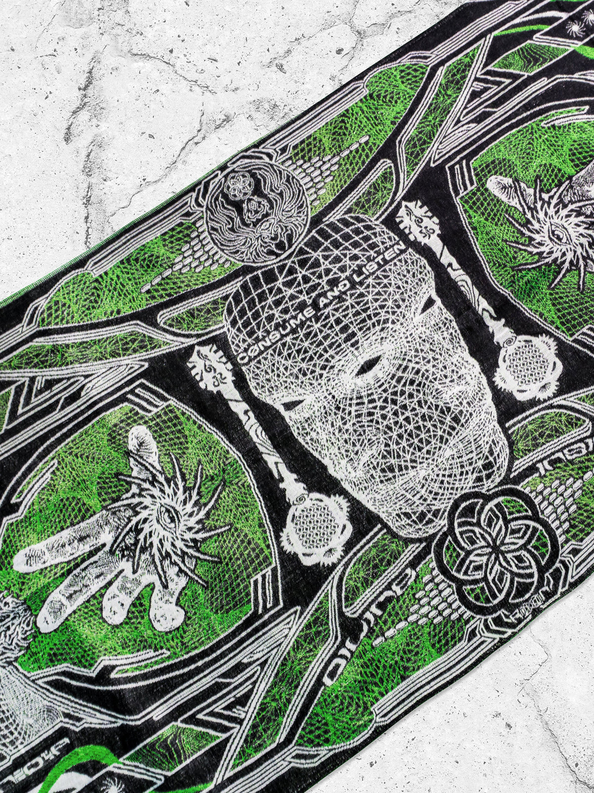 RESTOCKED ✦ GOLDEN TEACHERS V1 • UV GREEN • Festival Shawl/Scarf Shawl 