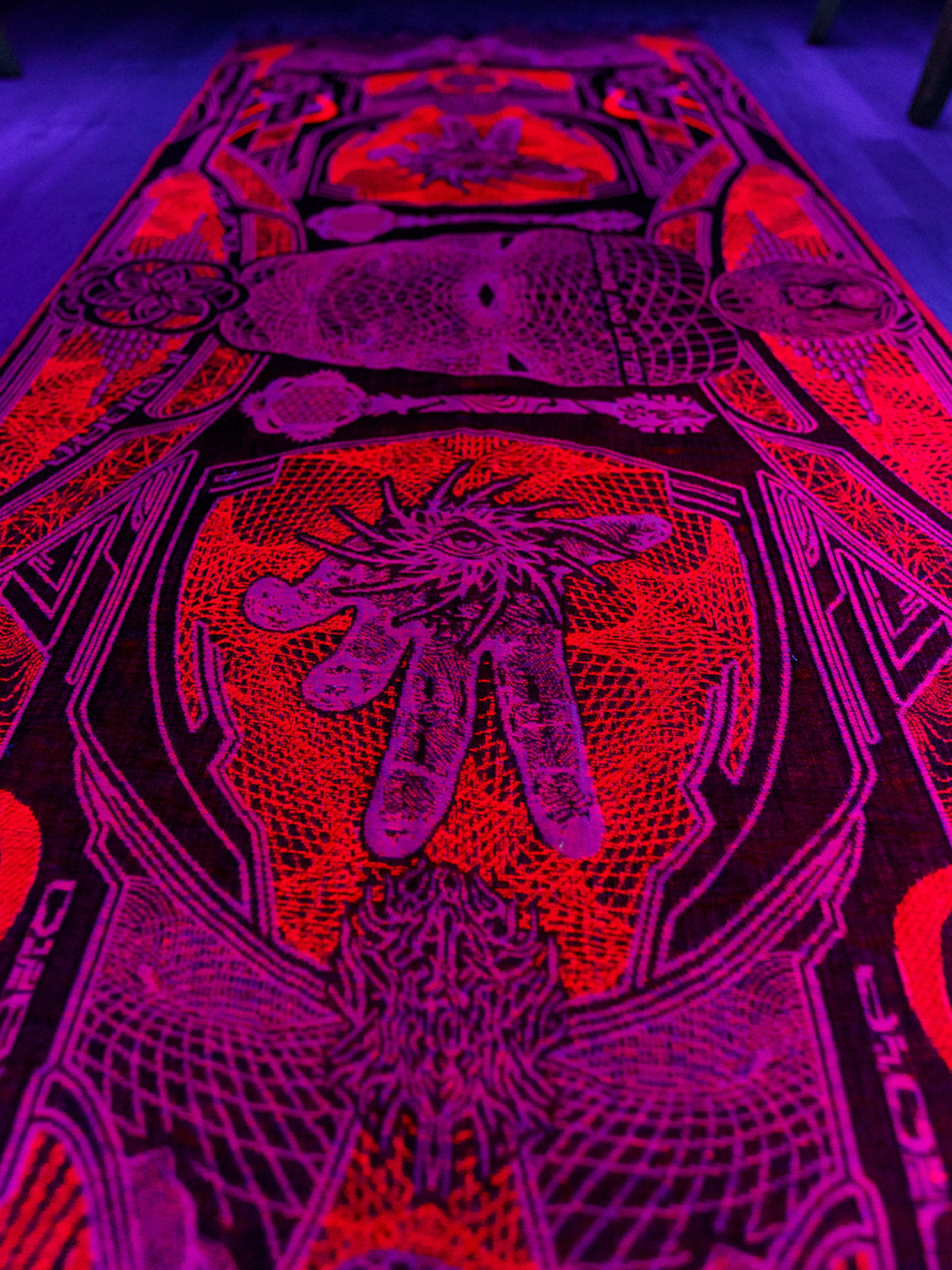 RESTOCKED ✦ GOLDEN TEACHERS V1 • RUBY • UV-Reactive Festival Shawl/Scarf Shawl 