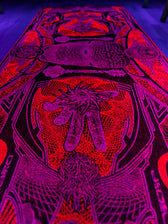 RESTOCKED ✦ GOLDEN TEACHERS V1 • RUBY • UV-Reactive Festival Shawl/Scarf Shawl 
