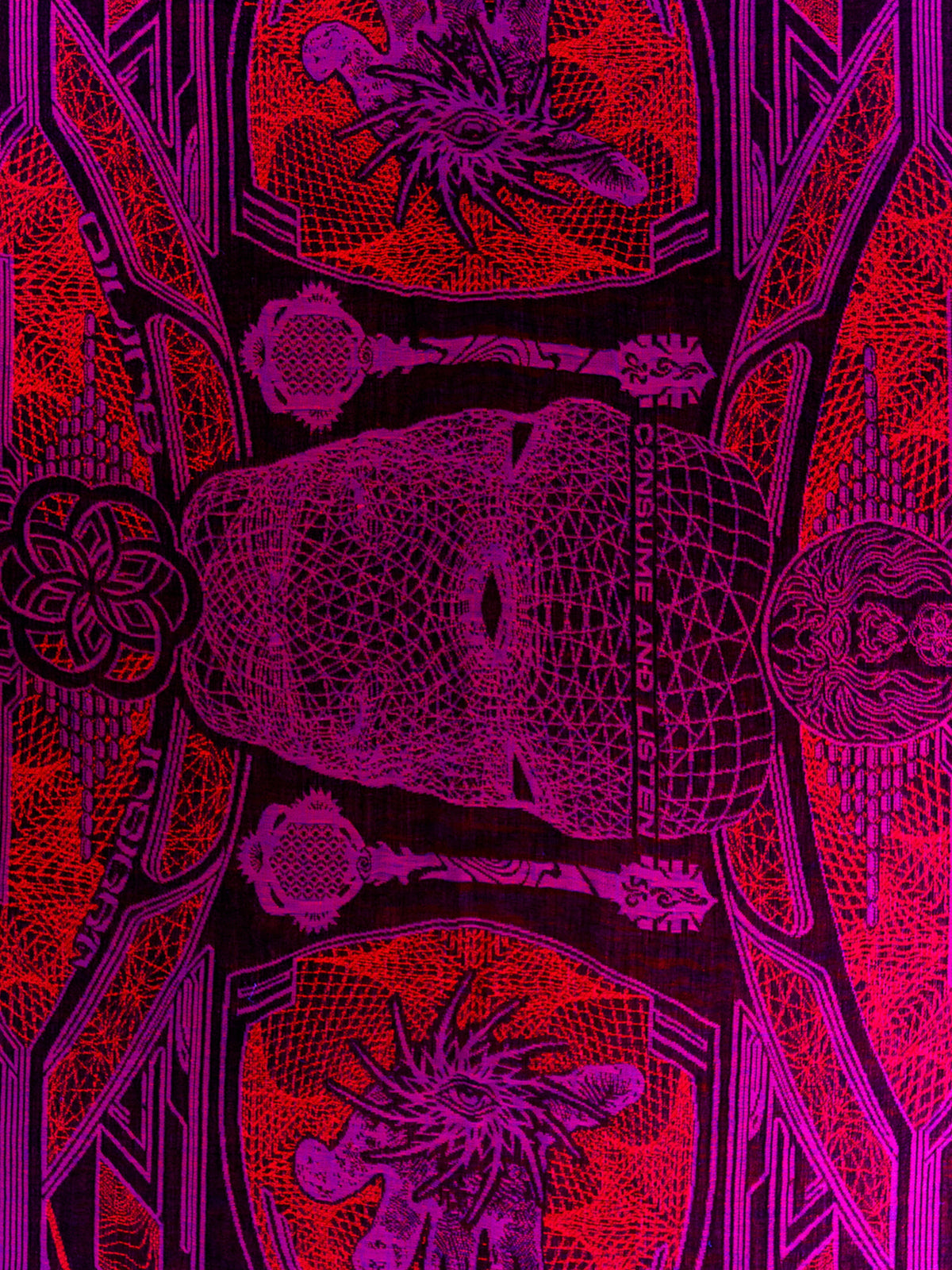 RESTOCKED ✦ GOLDEN TEACHERS V1 • RUBY • UV-Reactive Festival Shawl/Scarf Shawl 