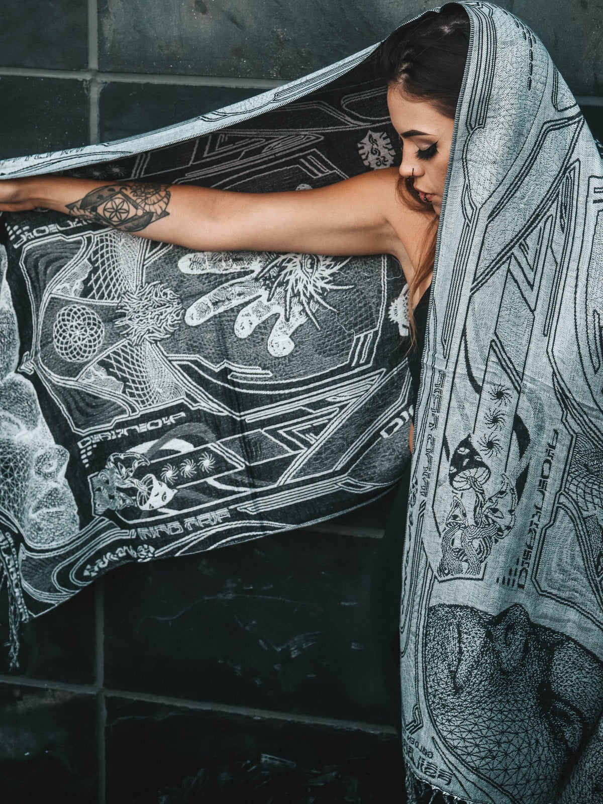 RESTOCKED ✦ GOLDEN TEACHERS V1 • GREY • Festival Shawl/Scarf Shawl 