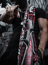 RESTOCKED ✦ HARMONY HEALS • UV REACTIVE RED • Festival Shawl/Scarf Shawl 