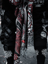 RESTOCKED ✦ HARMONY HEALS • UV REACTIVE RED • Festival Shawl/Scarf Shawl 