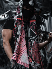 RESTOCKED ✦ HARMONY HEALS • UV REACTIVE RED • Festival Shawl/Scarf Shawl 