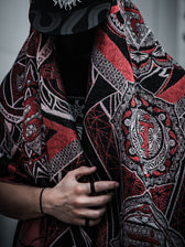 RESTOCKED ✦ HARMONY HEALS • UV REACTIVE RED • Festival Shawl/Scarf Shawl 