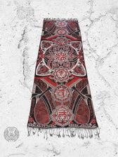 RESTOCKED ✦ HARMONY HEALS • UV REACTIVE RED • Festival Shawl/Scarf Shawl 