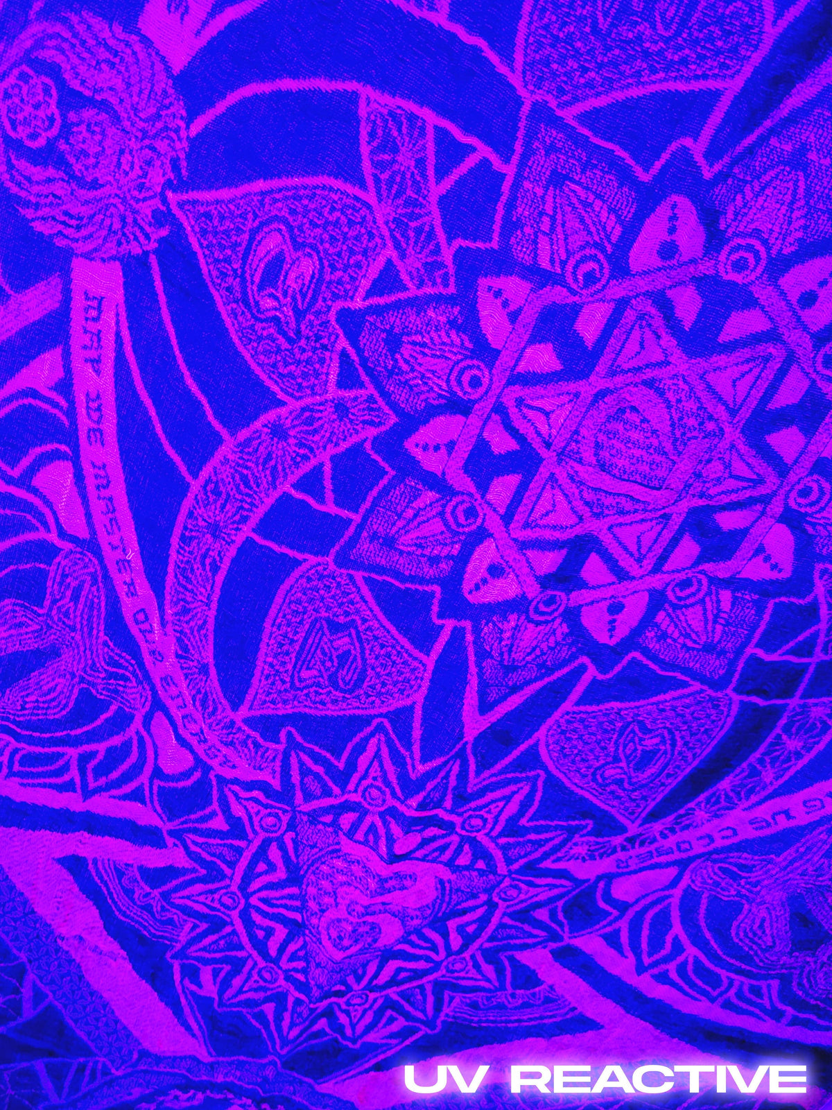 RESTOCKED ✦ HARMONY HEALS • UV REACTIVE RED • Festival Shawl/Scarf Shawl 