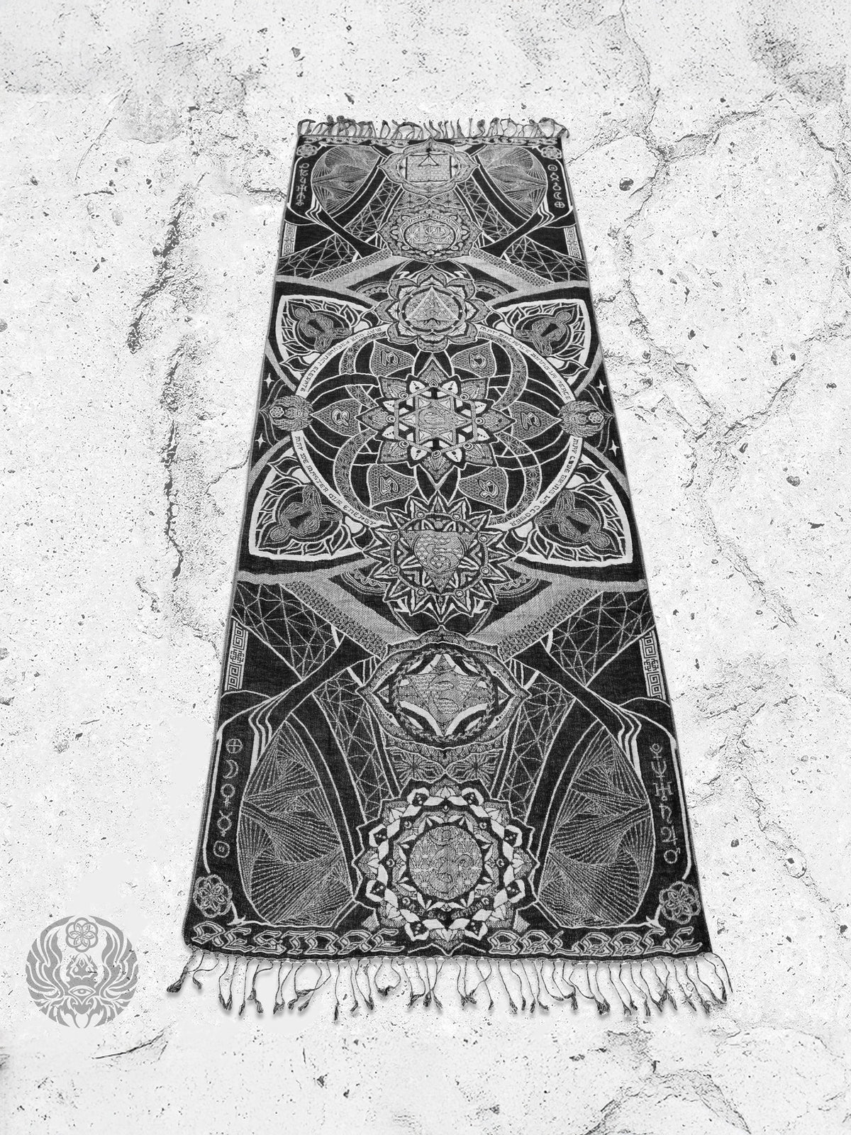 HARMONY HEALS • UV REACTIVE SILVER • Festival Shawl/Scarf Shawl 