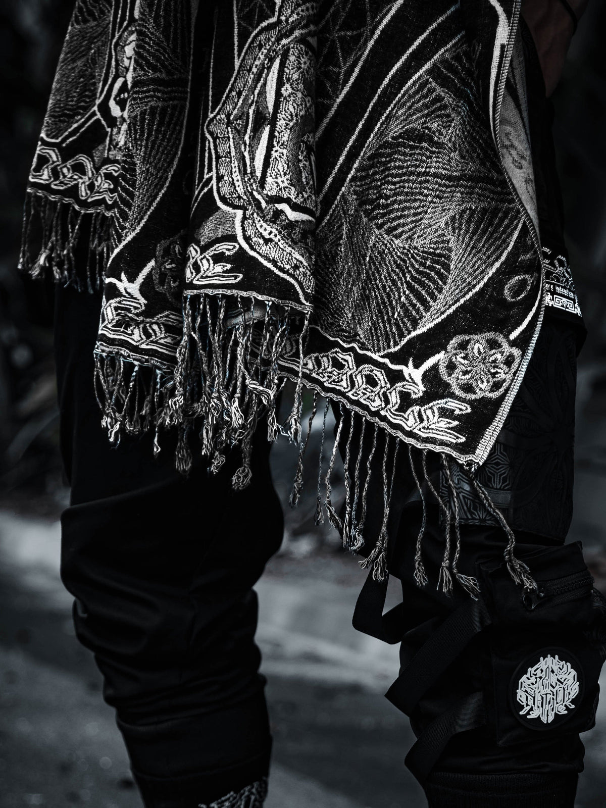 HARMONY HEALS • UV REACTIVE SILVER • Festival Shawl/Scarf Shawl 