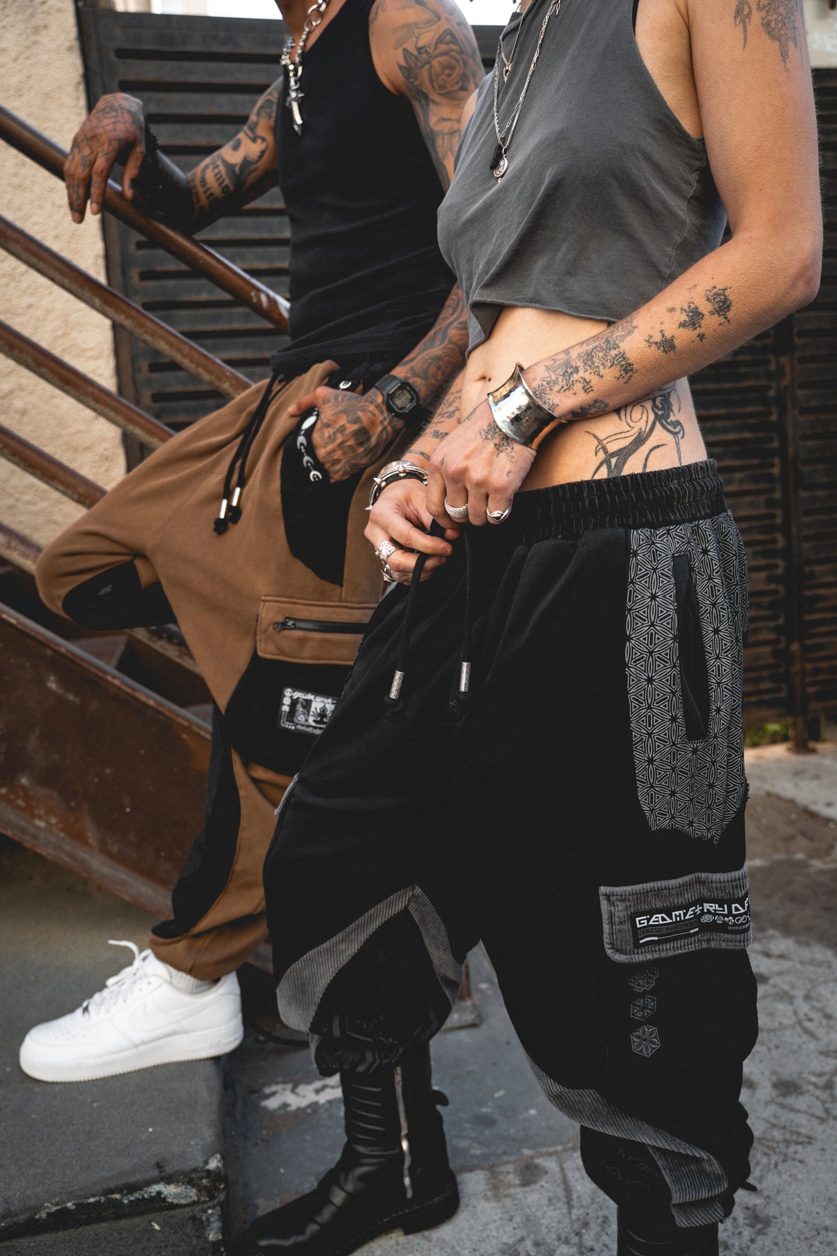 MOKSHA मोक्ष ✦ Tan/Black ✦ Corduroy Flow Joggers Joggers 