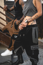MOKSHA मोक्ष ✦ Tan/Black ✦ Corduroy Flow Joggers Joggers 