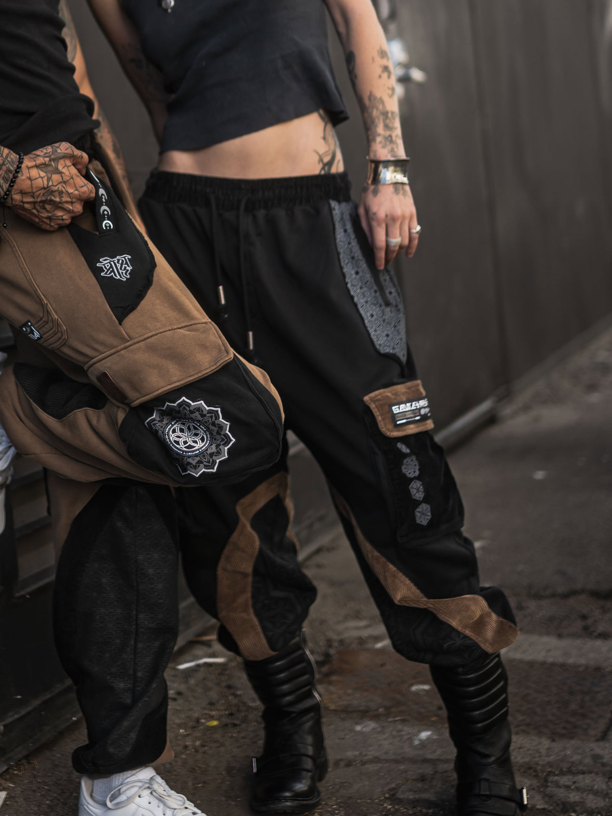 GEOMETRY OF BEING ✦ Tan/Black ✦ Corduroy Flow Joggers Joggers 