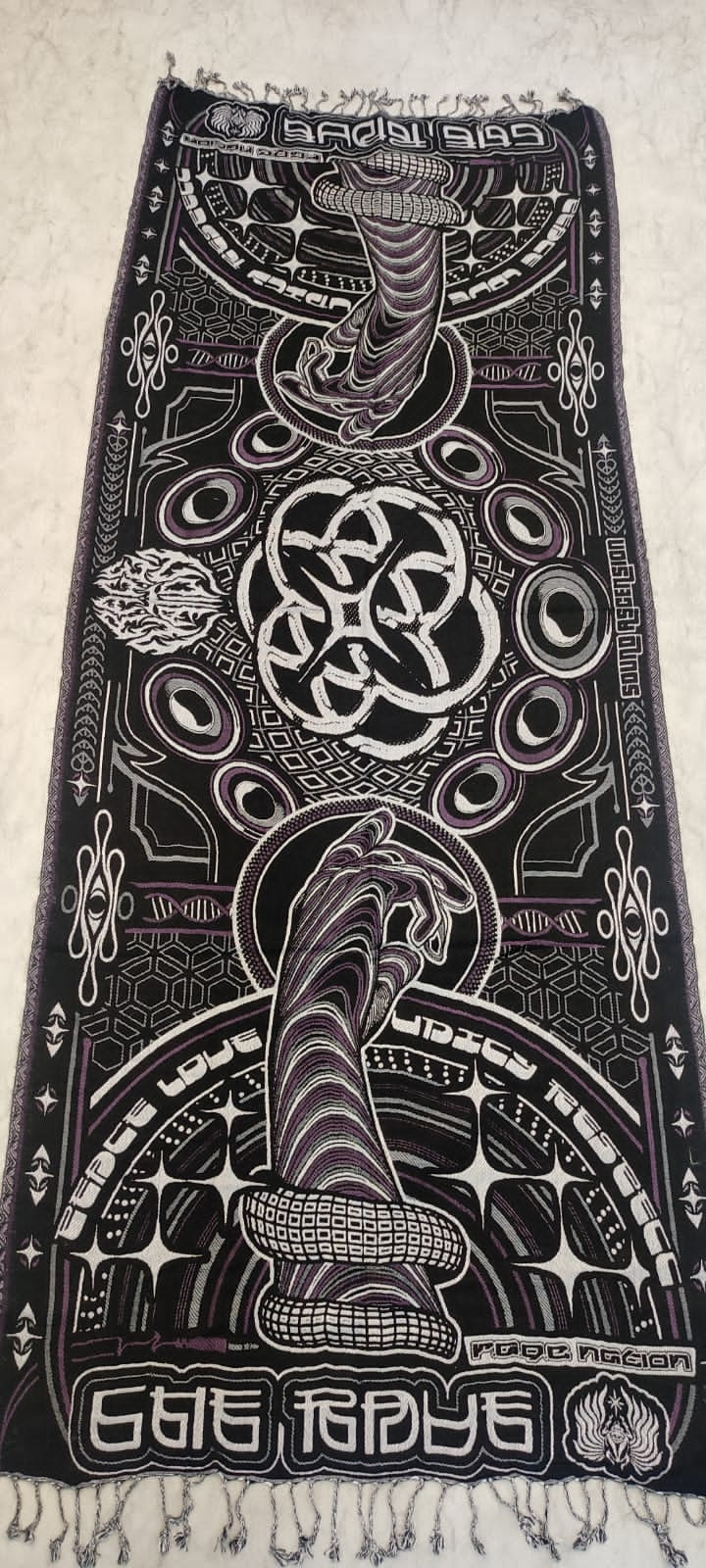 THE RAVE ✦ Black/Purple Double-Layered Shawl Shawls 