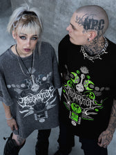 KEYS TO BECOMING ✦ Purple Iridescent + Reflective Ink ✦ Oversized Acidwash T-shirt T-Shirt 