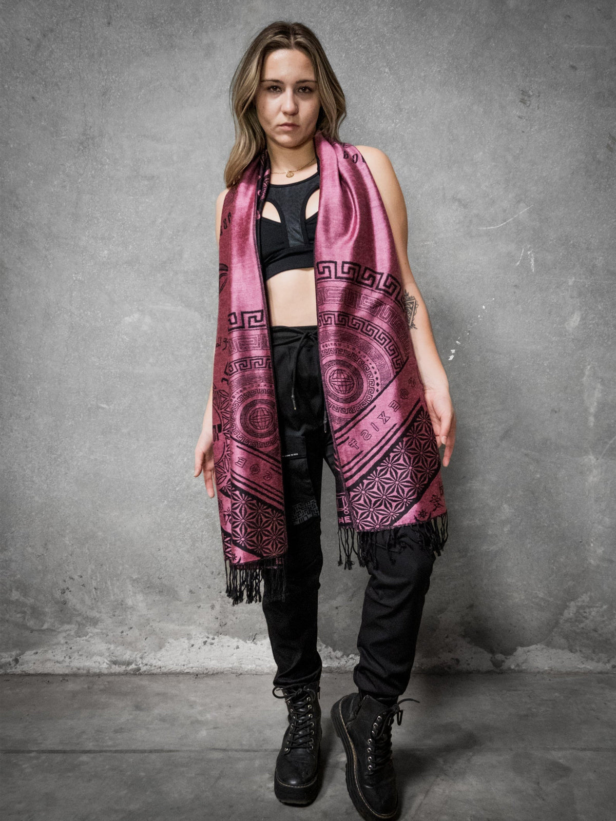 LOVE IS LAW ✦ NEON PINK ✦ Reversible Festival Shawl/Scarf Shawls 