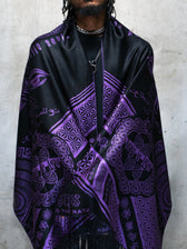 RESTOCKED ✦ LOVE IS LAW • INDIGO • Reversible Festival Shawl/Scarf Shawls 