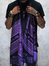RESTOCKED ✦ LOVE IS LAW • INDIGO • Reversible Festival Shawl/Scarf Shawls 