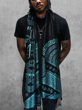 RESTOCKED ✦ LOVE IS LAW ✦ AQUAMARINE ✦ Reversible Festival Shawl/Scarf Shawls 
