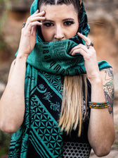 RESTOCKED ✦ LOVE IS LAW ✦ AQUAMARINE ✦ Reversible Festival Shawl/Scarf Shawls 