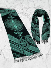 RESTOCKED ✦ LOVE IS LAW ✦ AQUAMARINE ✦ Reversible Festival Shawl/Scarf Shawls 