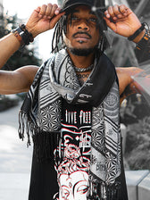 RESTOCKED ✦ LOVE IS LAW ✦ SILVER ✦ Reversible Festival Shawl/Scarf Shawls 