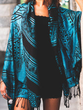 MANTRA • SKY BLUE • Reversible Festival Shawl/Scarf Shawls 