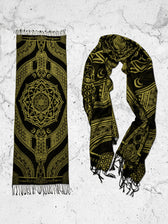 MANTRA • GOLD • Reversible Festival Shawl/Scarf Shawls 