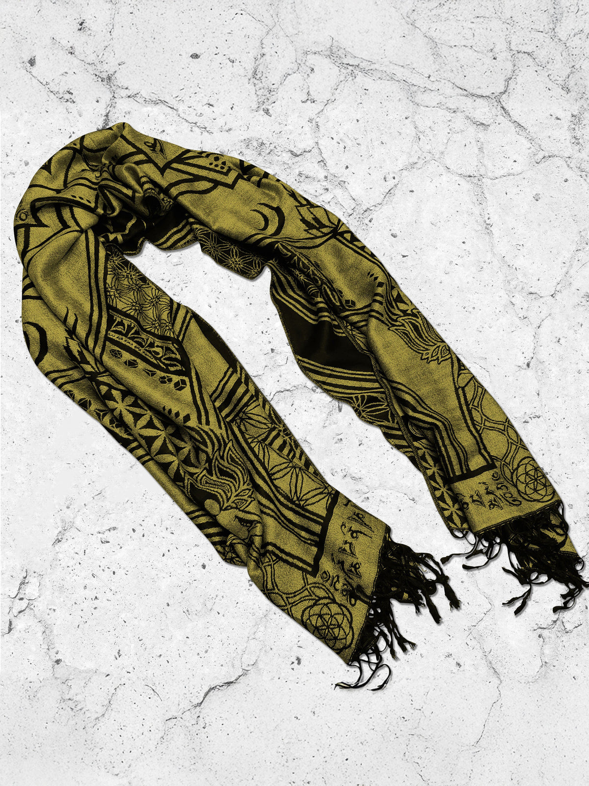 MANTRA • GOLD • Reversible Festival Shawl/Scarf Shawls 