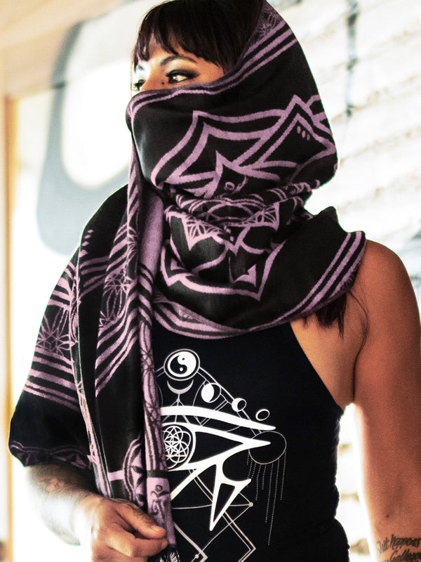 MANTRA • ICE PINK • Reversible Festival Shawl/Scarf Shawls 